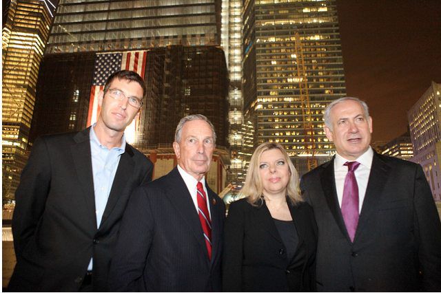 Mayor Bloomberg and Israeli Prime Minister Benjamin Netanyahu, with 9/11 Memorial architect Michael Arad and Netanyahu's wife Sara